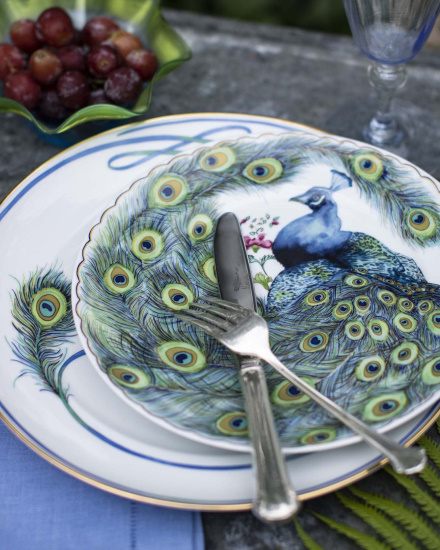 Peacock dinner dessert