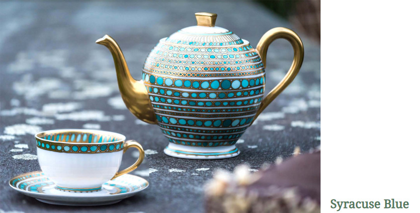 Syracuse teapot blue